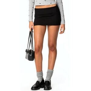 Edikted Black Mini Skirt Stretch Micro Skirt Size Medium